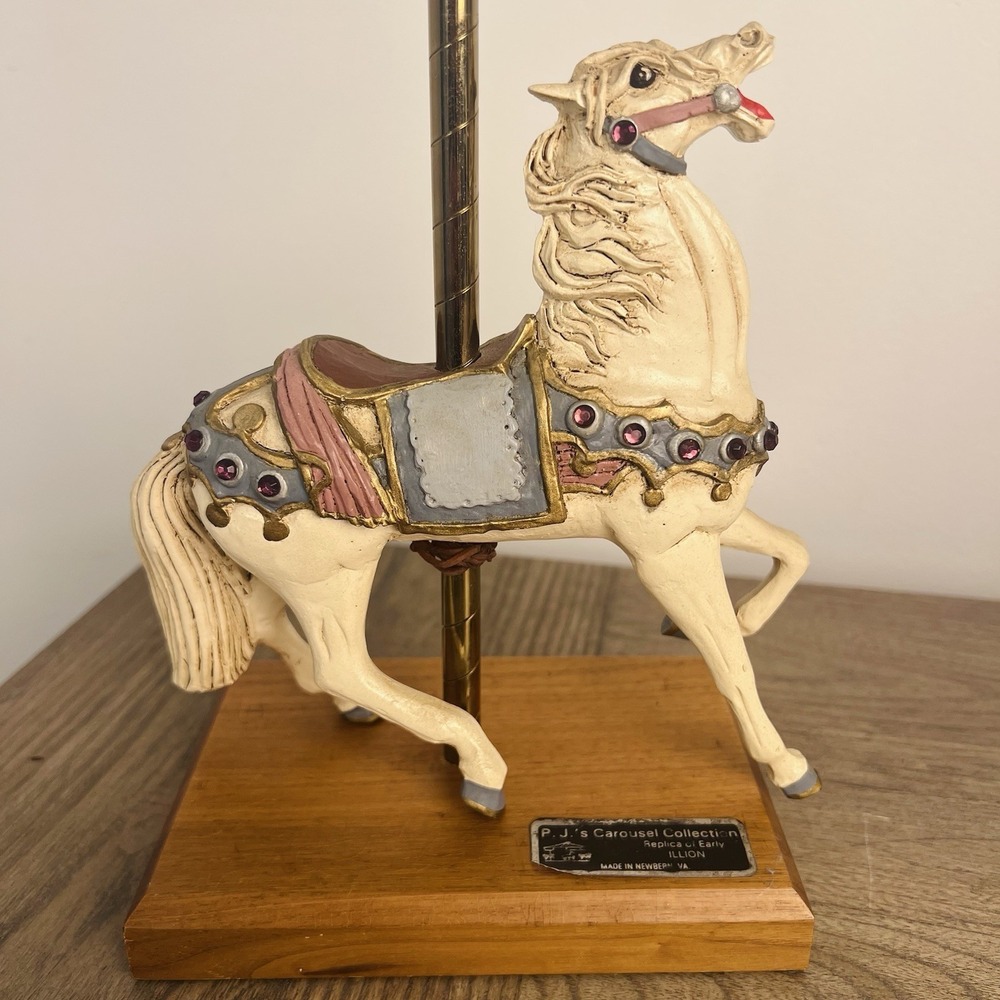 VINTAGE RARE PJ's Carousel Horse Wood Carved Figurine "laughing horse"